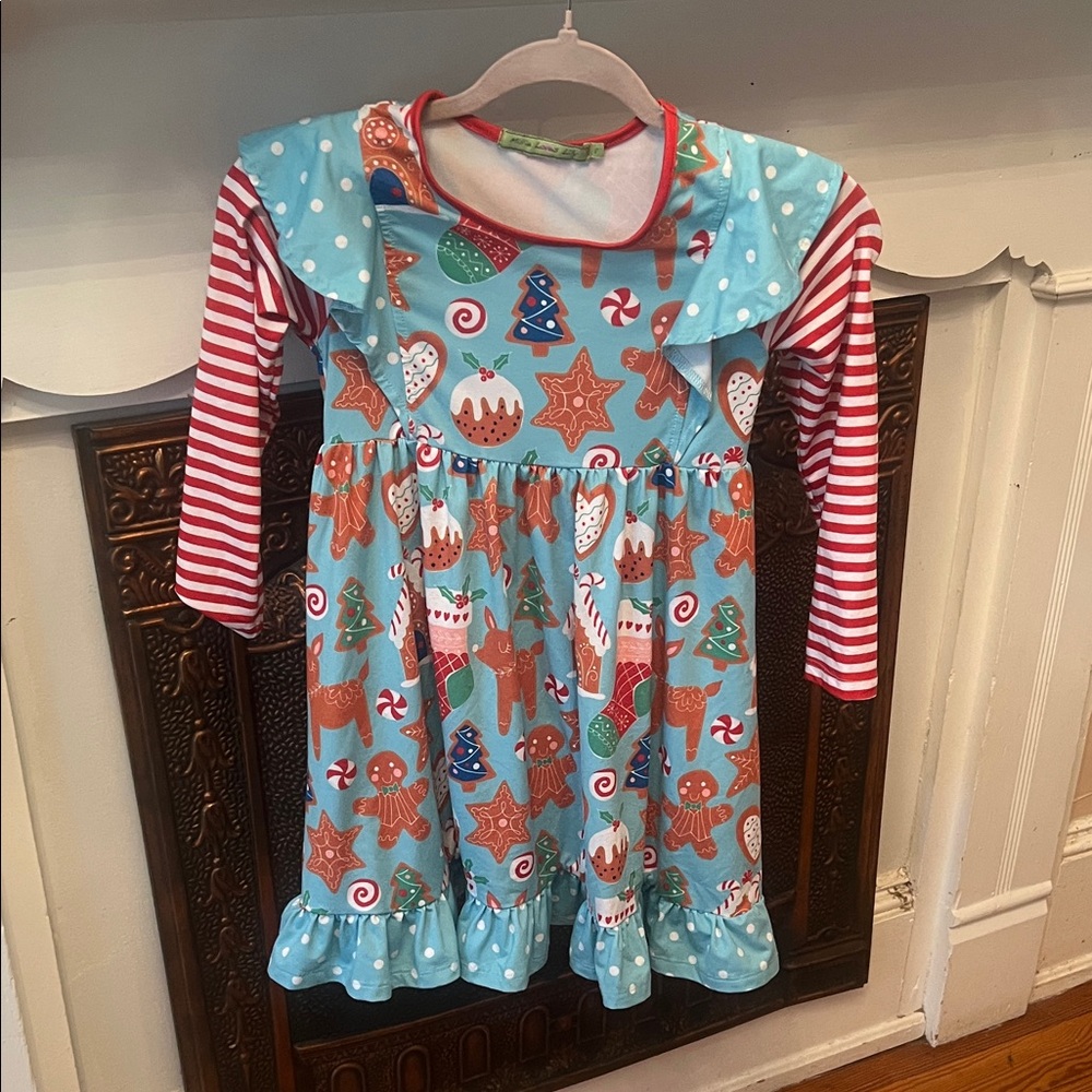 Festive Gingerbread Kids Casual Dress